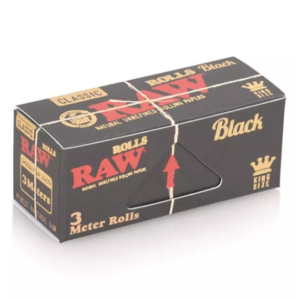 RAW Black Unbleached 3m Roll Rolling Papers – Rips